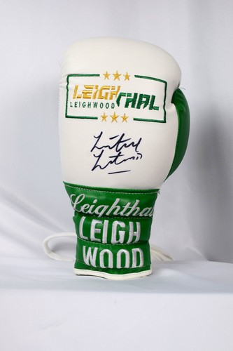 Signed leigh wood boxing glove - leigh,